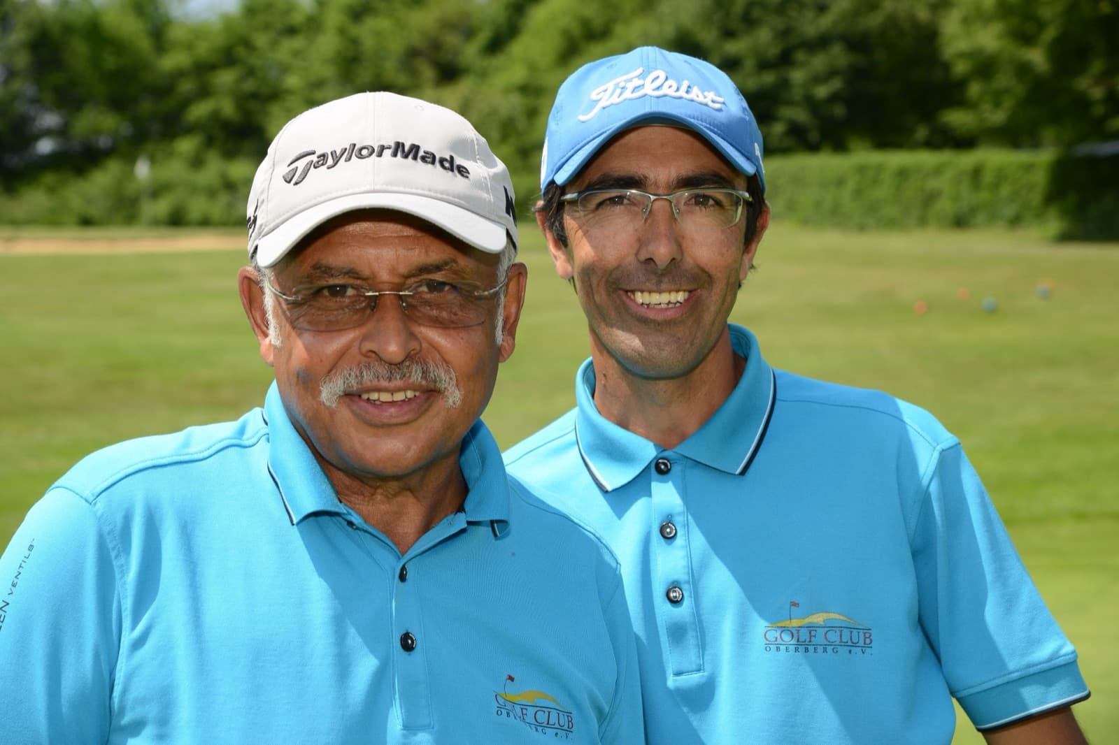 Die PGA-Pros Kalli Börner und Duarte Freitas auf der Anlage